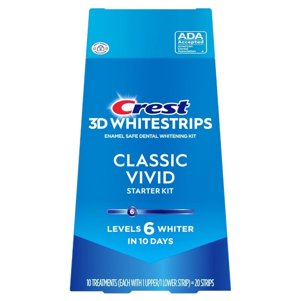 Crest 3D Whitestrips Classic Vivid Teeth Whitening Strip Kit 20 Strips